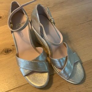 J. Crew gold wedges